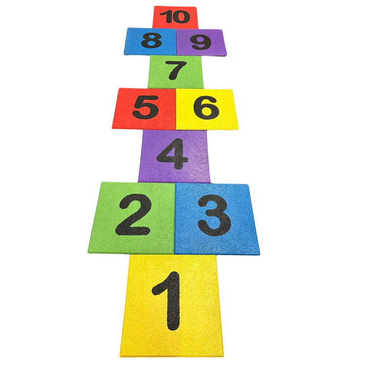 Cannons UK 50cm x 50cm x 30mm Rubber Playground Tiles Hopscotch Edition