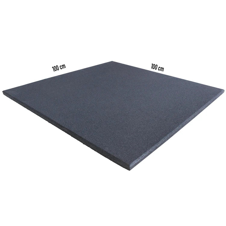 Flatline PRO Solid Grey Rubber Gym Tile – 1m x 1m x 20mm | Ultra-Dense, Low-Odour