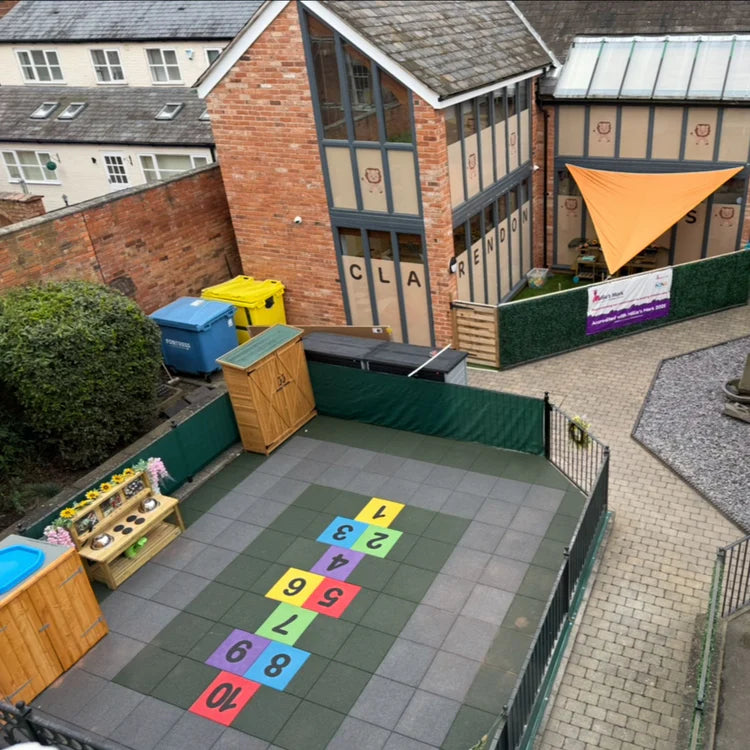 Cannons UK 50cm x 50cm x 30mm Rubber Playground Tiles Hopscotch Edition