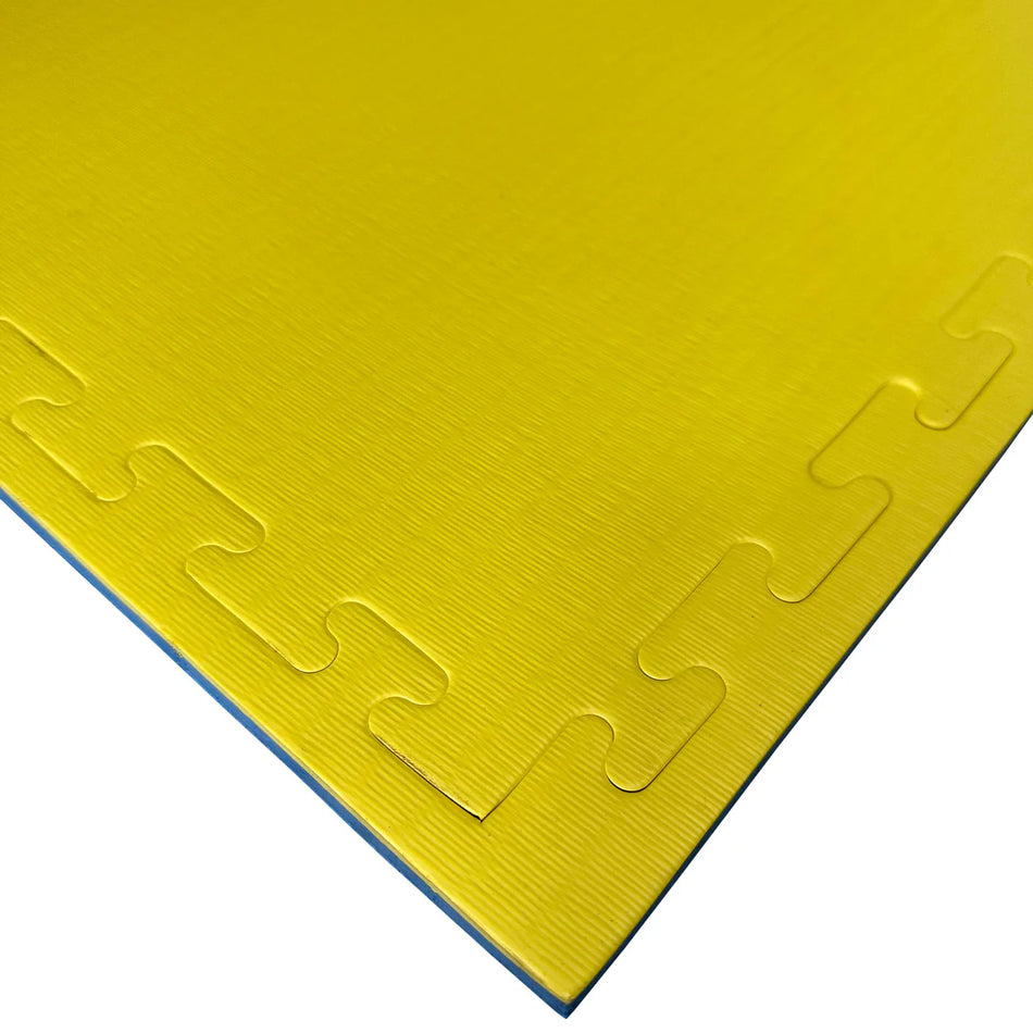 20mm Premium Tatami Yellow and Blue 1m x 1m reversible jigsaw mats (bulk discounts available)