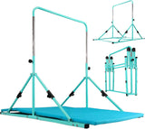 Mini Folding Junior Pro Adjustable. 84cm to 125cm Horizontal Bars plus free tumble mat. Pink, Green or Blue