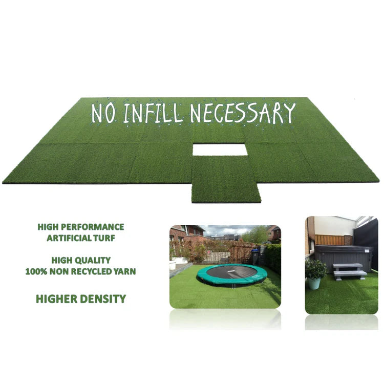 Artificial Grass topped rubber garden floor tiles 2nd edition (Active) 15mm sbr+ 25mm artificial turf