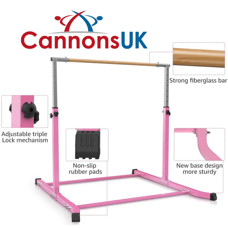 Gymnastics Bar Junior Training Bar Adjustable Height Kip Bar - Pink