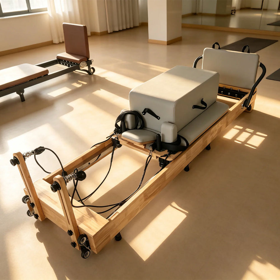 Cannons UK Luxury Wooden Pilates Reformer Machine – Foldable Home Studio Reformer