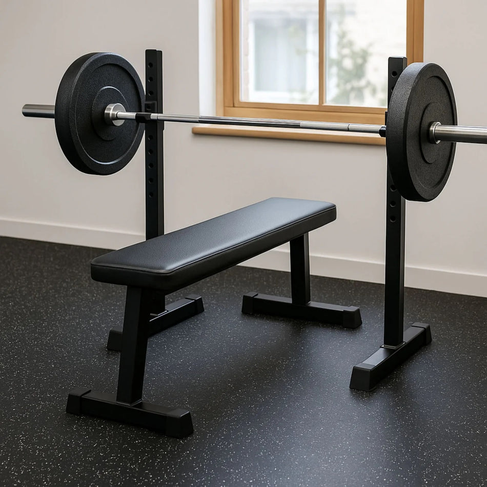 Rubber-Topped EVA Interlocking Gym Mats – 60cm x 60cm x 14mm | Home Gym Flooring