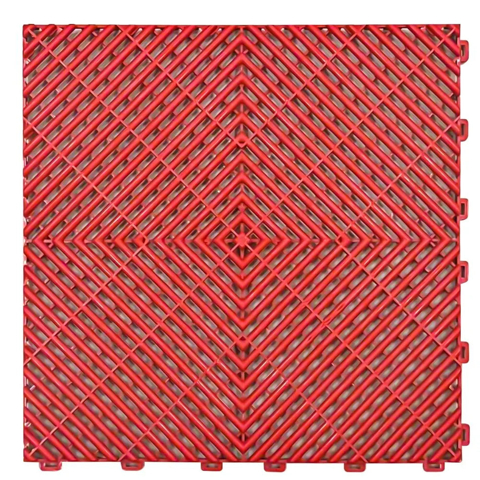 UltraLock™ Vented PP Garage Tiles | Heavy Duty Interlocking Garage Flooring | 400 x 400 x 18mm